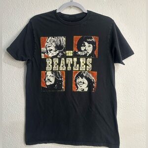 The Beatles Graphic Black T-Shirt Band Tee Size M